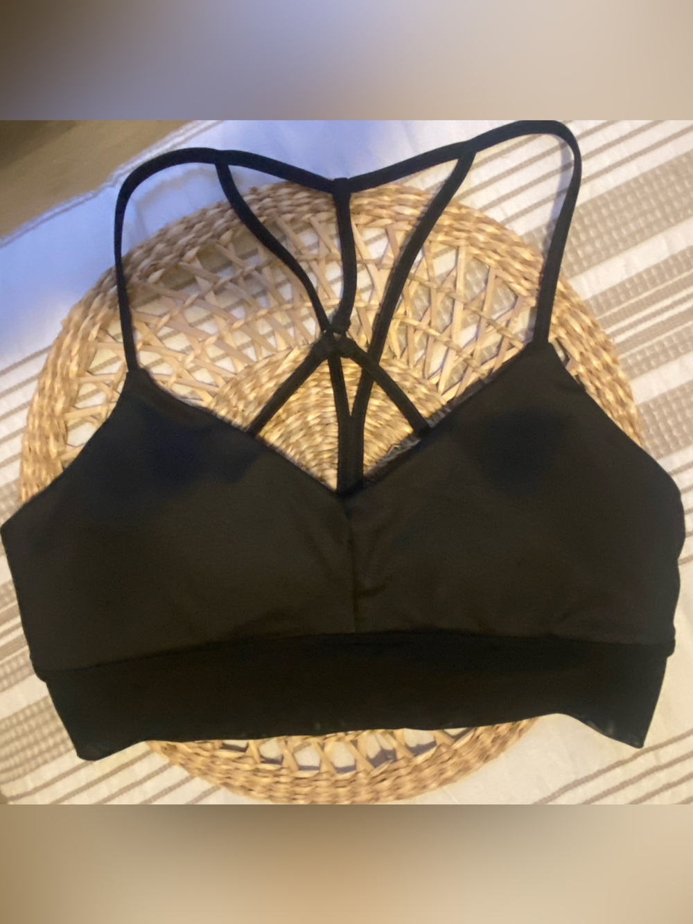 ALO Yoga Black Scoop Neck Sports Bra